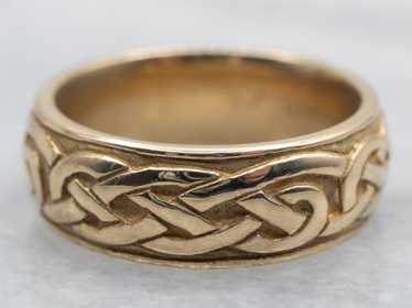 Gold Celtic Knot Wedding Band - image 1