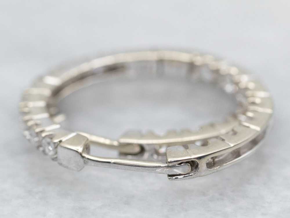 White Gold Diamond Hoop Earrings - image 3