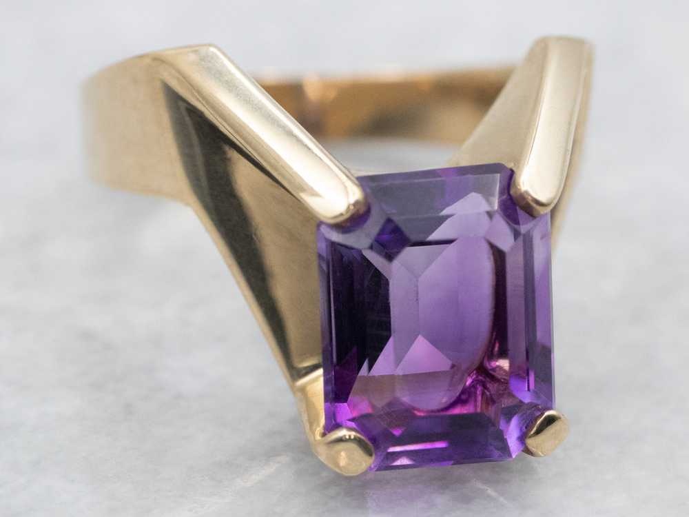 Modernist Amethyst Cocktail Ring - image 1