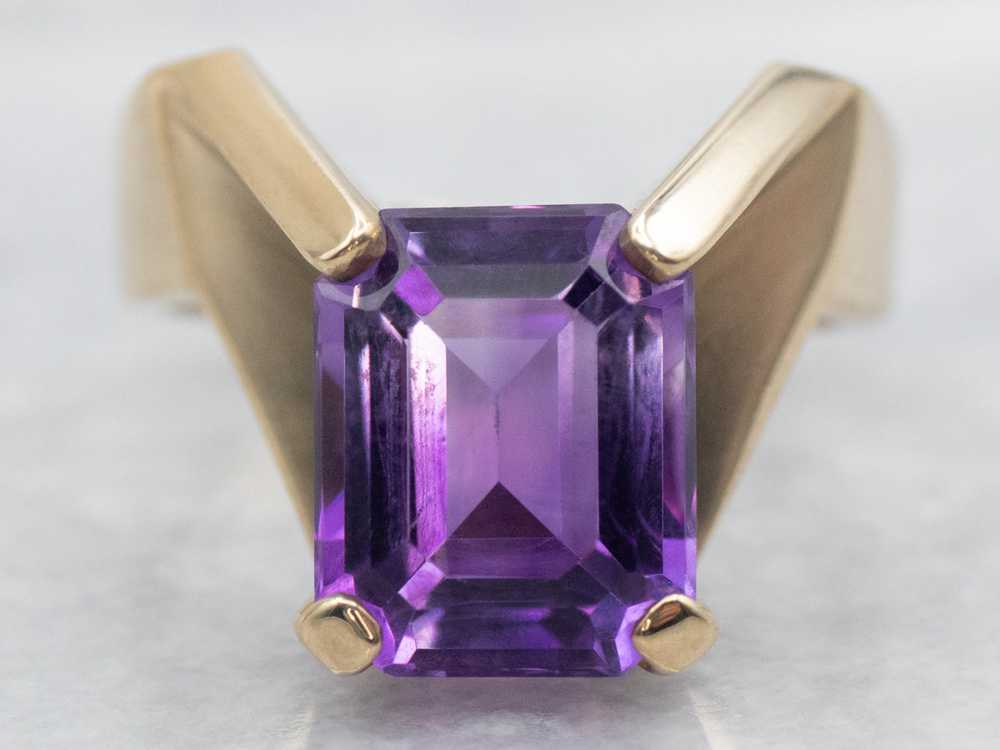 Modernist Amethyst Cocktail Ring - image 2