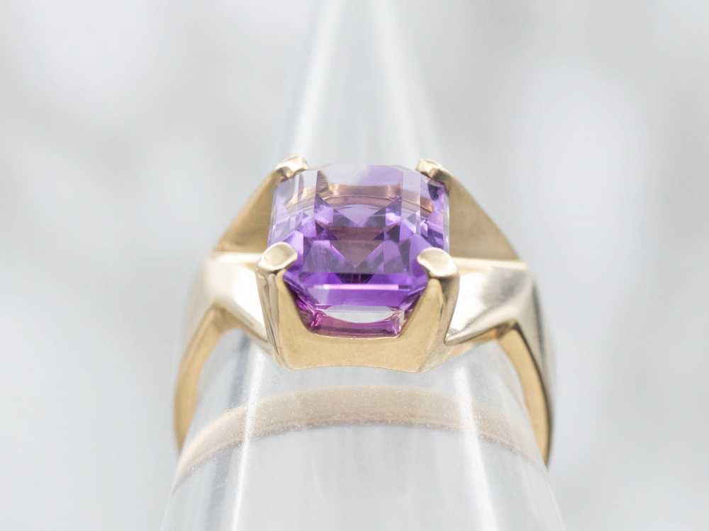 Modernist Amethyst Cocktail Ring - image 3