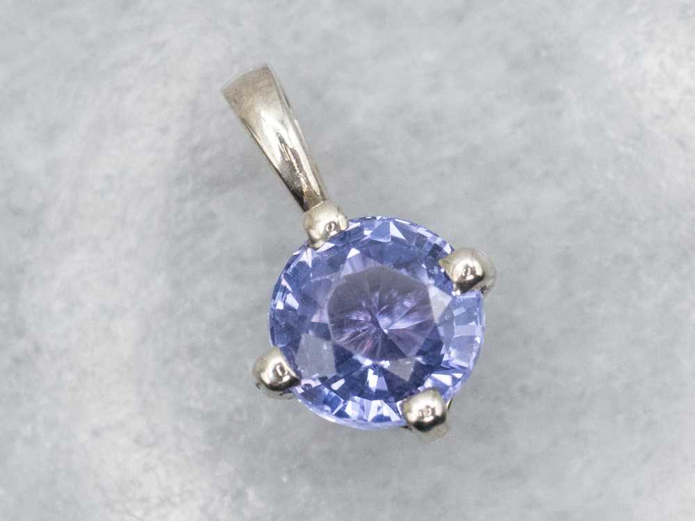 Simple Purple Sapphire Solitaire Pendant - image 1