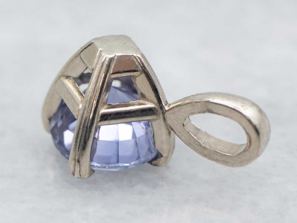 Simple Purple Sapphire Solitaire Pendant - image 2