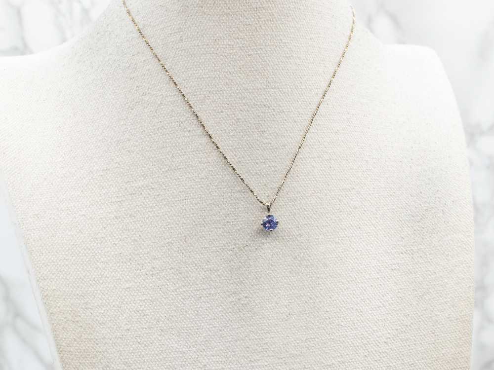 Simple Purple Sapphire Solitaire Pendant - image 4