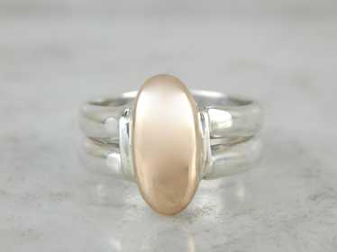 Double Band Sterling and Gold Modernist Ring - image 1