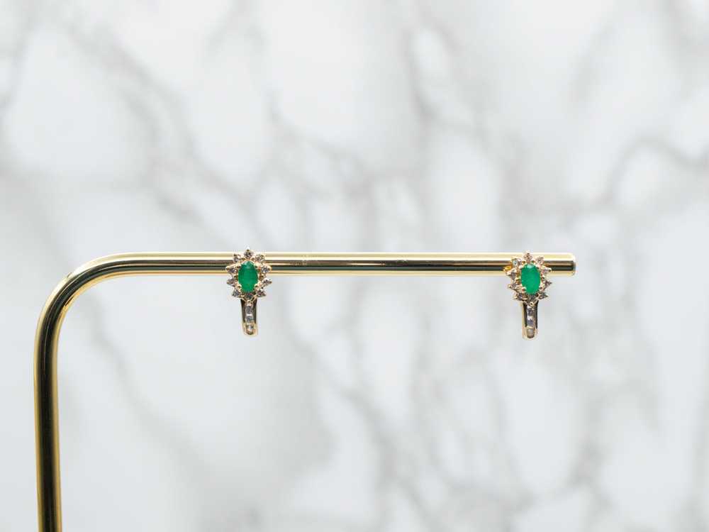 Emerald and Diamond Stud Earrings - image 4