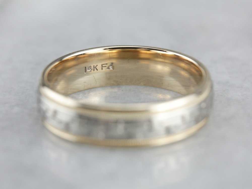 Greek Key Pattern Wedding Band - image 3