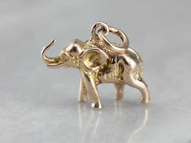 Triumphant Elephant Rose Gold Charm - image 1