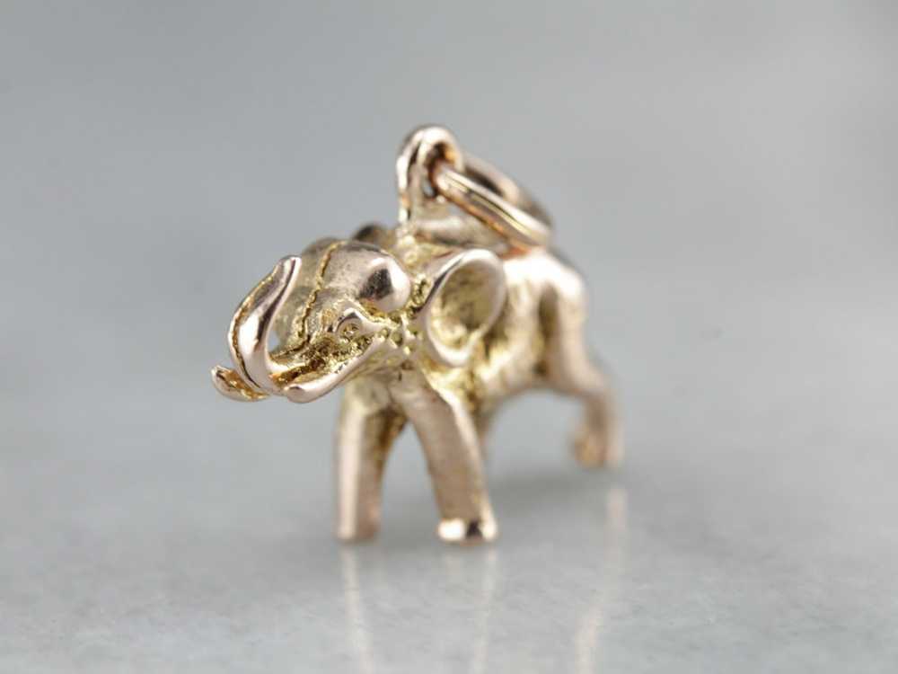 Triumphant Elephant Rose Gold Charm - image 2