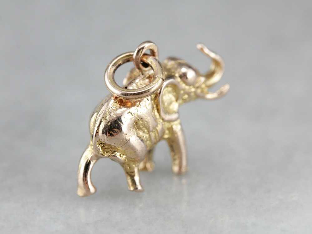 Triumphant Elephant Rose Gold Charm - image 3