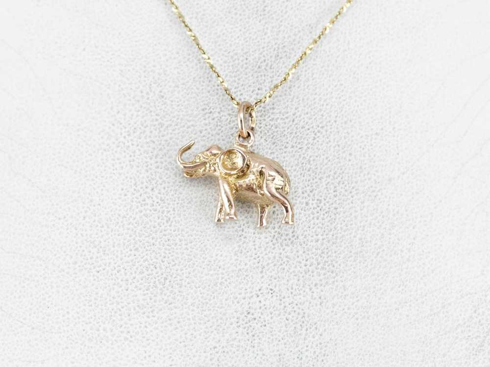 Triumphant Elephant Rose Gold Charm - image 5