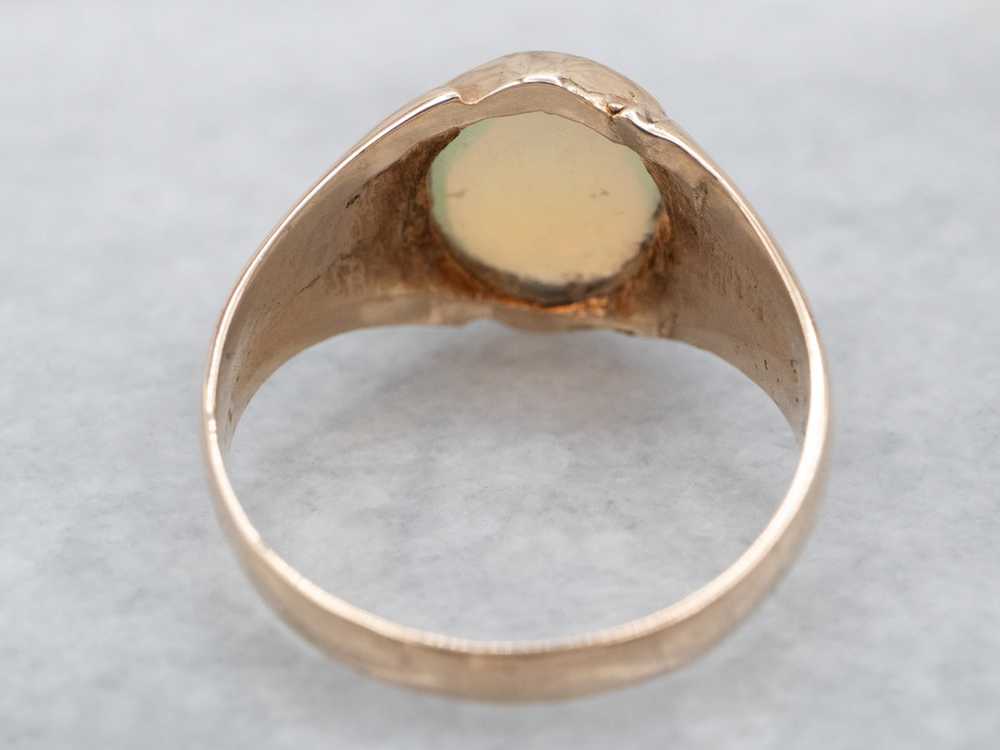 Antique Rose Gold Opal Solitaire Ring - image 5