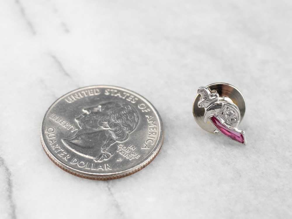 Shriners Diamond and Synthetic Ruby Tie Tack - image 10