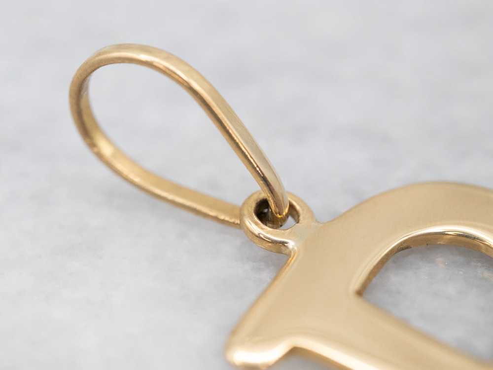 Yellow Gold "R" Initial Pendant - image 3