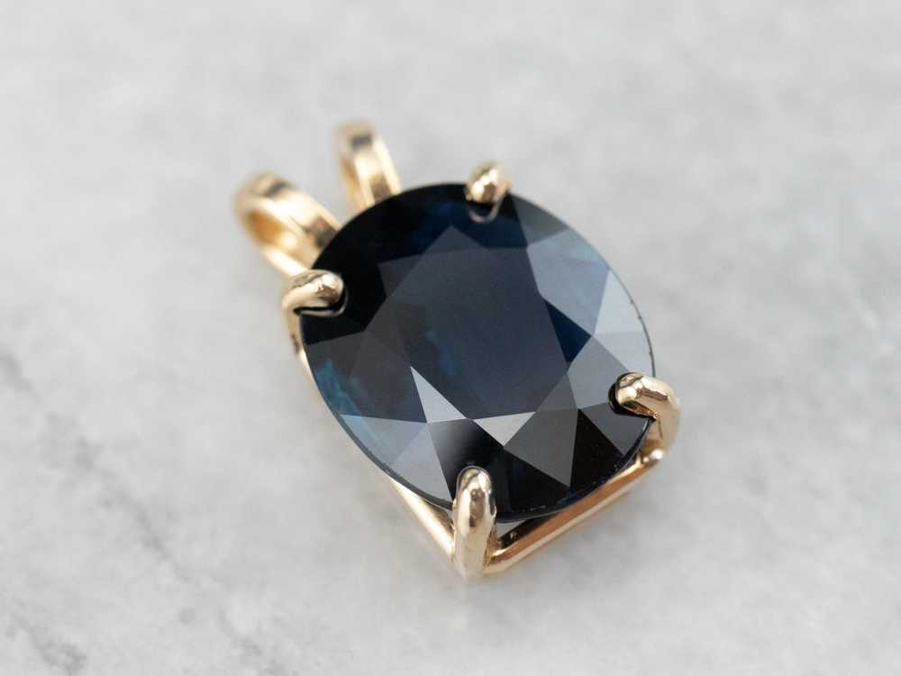 Large Sapphire Solitaire Pendant - image 1