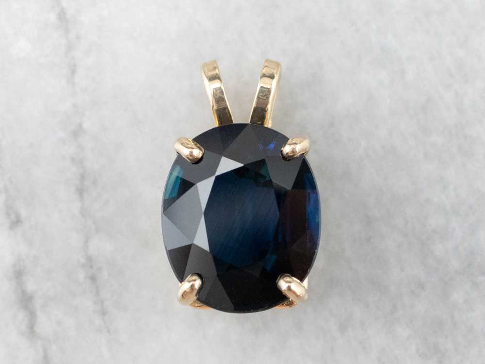 Large Sapphire Solitaire Pendant - image 2