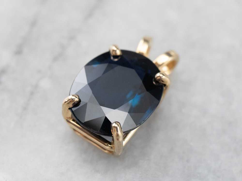 Large Sapphire Solitaire Pendant - image 3