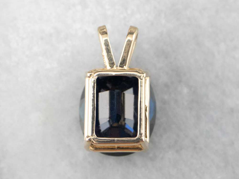 Large Sapphire Solitaire Pendant - image 5