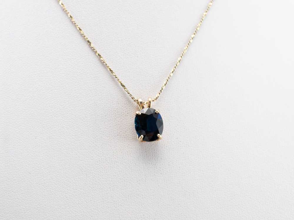 Large Sapphire Solitaire Pendant - image 8