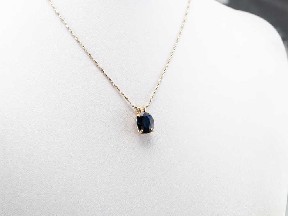 Large Sapphire Solitaire Pendant - image 9