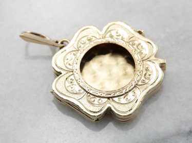 Vintage Shamrock Locket with Room for Multiple Im… - image 1