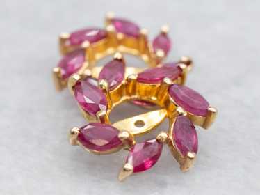 Vintage Marquise Cut Ruby Earring Jackets - image 1