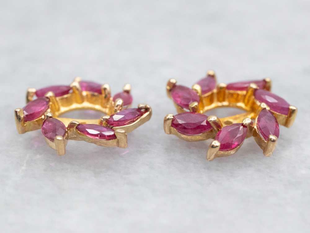 Vintage Marquise Cut Ruby Earring Jackets - image 3