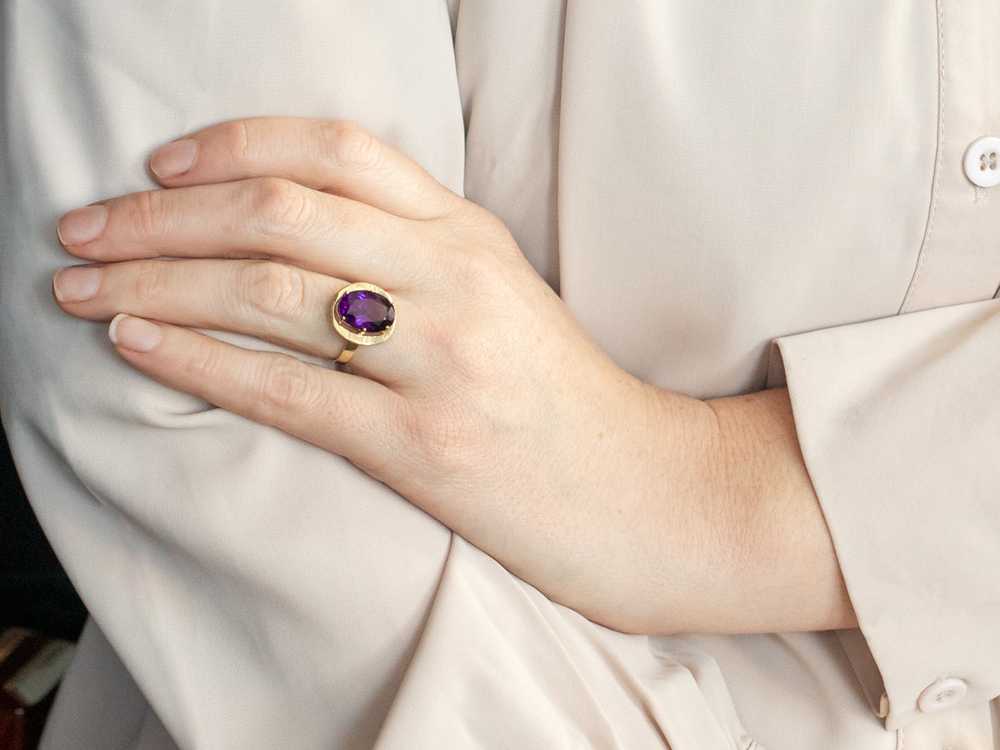 Vintage Amethyst Cocktail Ring - image 4