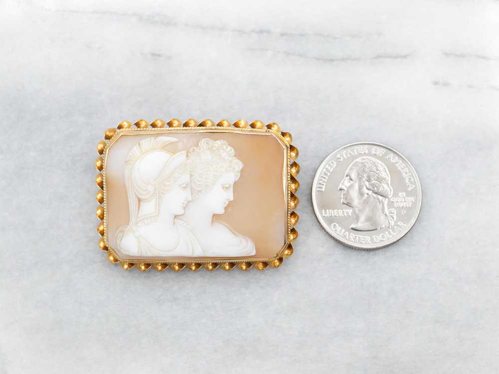 Roman Soldier and Wife Cameo Brooch or Pendant - image 3