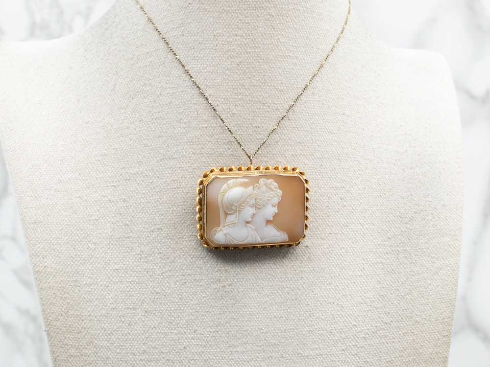 Roman Soldier and Wife Cameo Brooch or Pendant - image 4