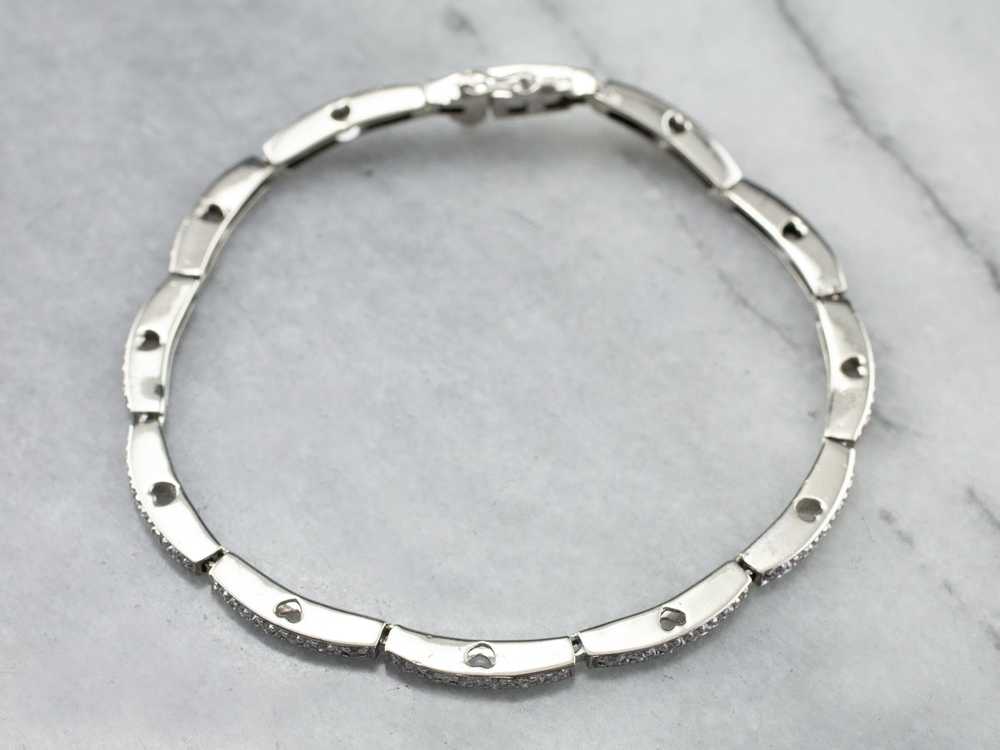 White Gold Diamond Link Bracelet - image 3