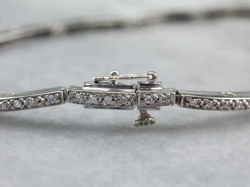 White Gold Diamond Link Bracelet - image 4