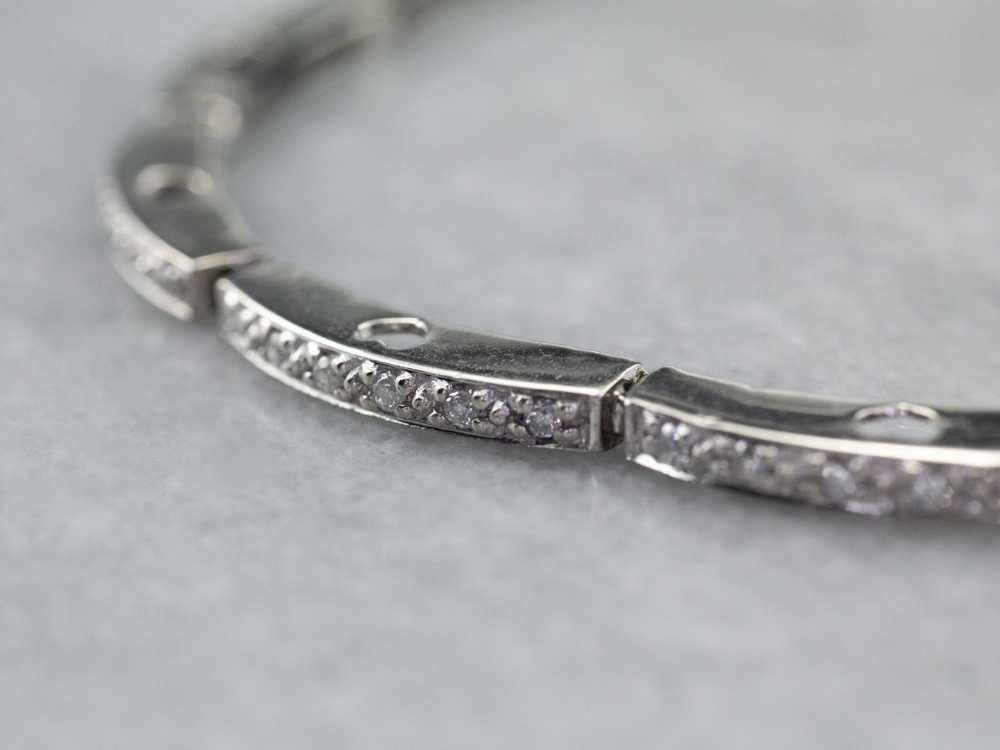 White Gold Diamond Link Bracelet - image 9