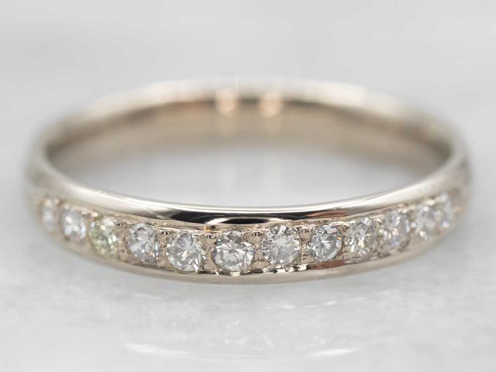 Classic White Gold Diamond Wedding Band - image 1