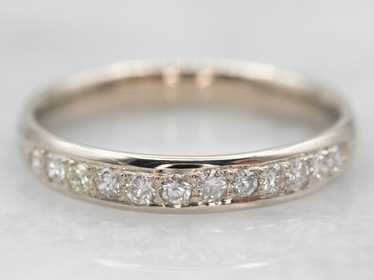 Classic White Gold Diamond Wedding Band - image 1