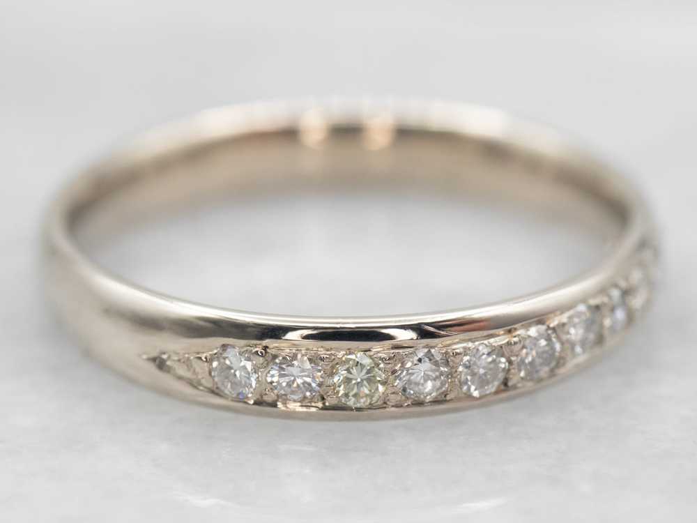 Classic White Gold Diamond Wedding Band - image 2