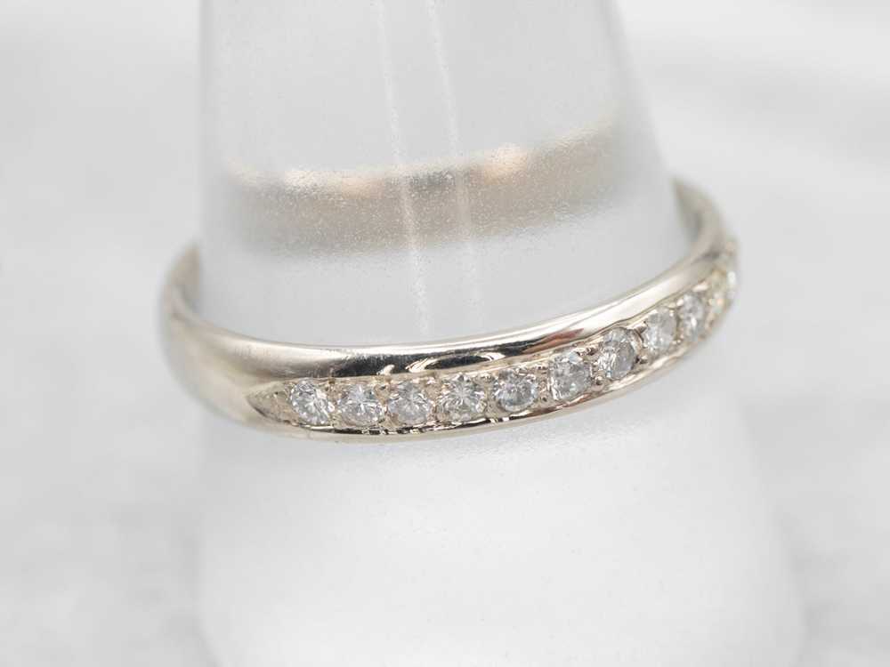 Classic White Gold Diamond Wedding Band - image 4