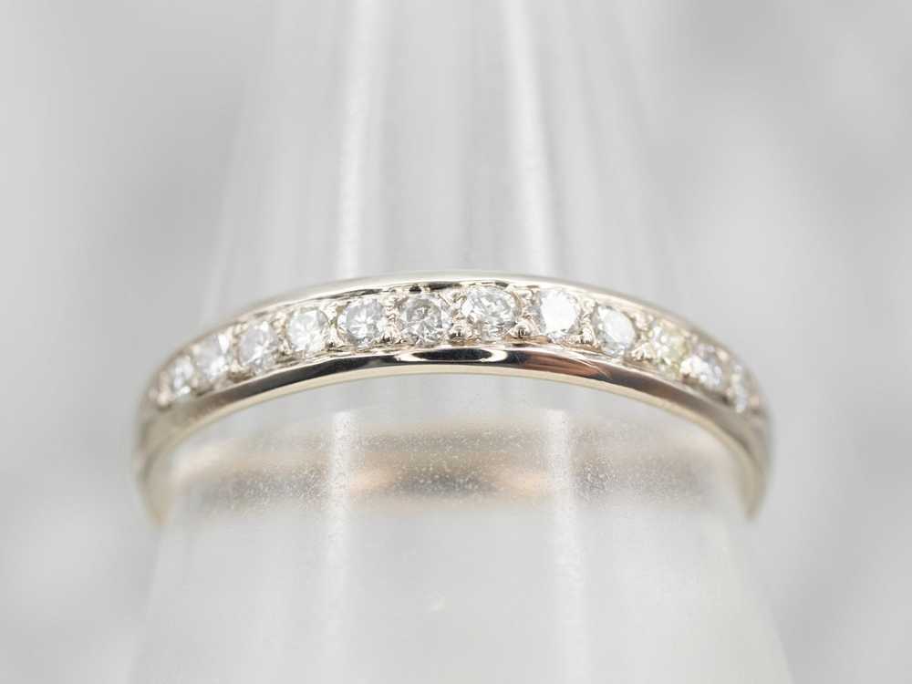 Classic White Gold Diamond Wedding Band - image 5