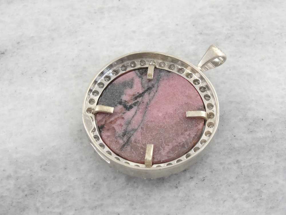 Rhodonite and Diamond Halo Pendant, Millennial Pi… - image 4