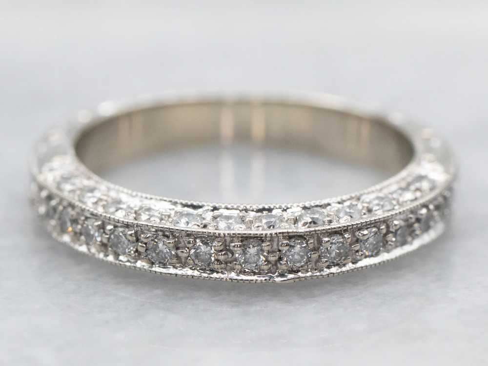 Lovely Etched Diamond Band - image 1