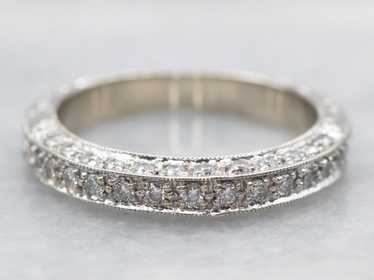 Lovely Etched Diamond Band - image 1