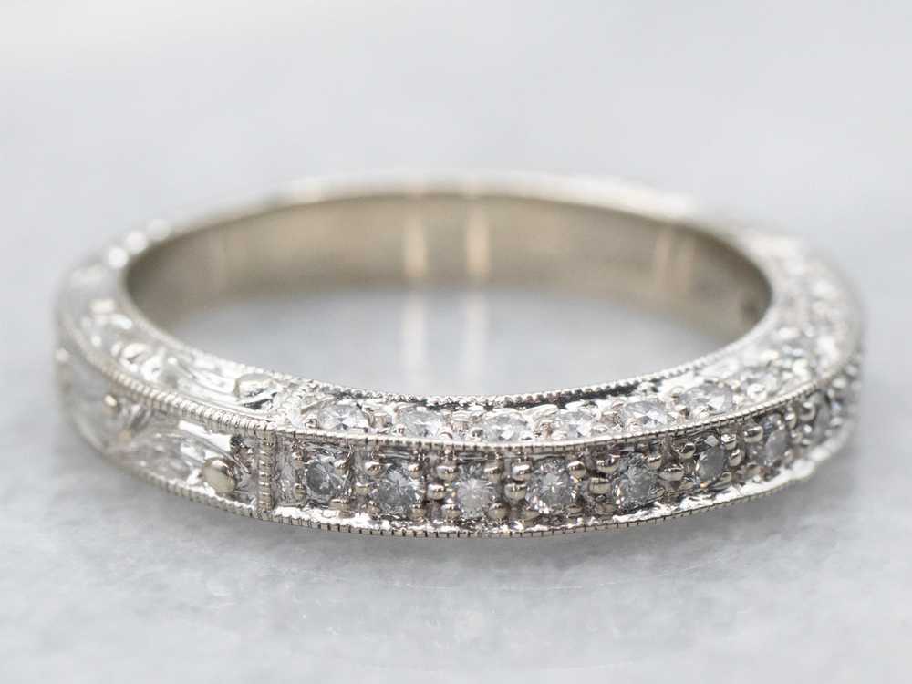 Lovely Etched Diamond Band - image 2