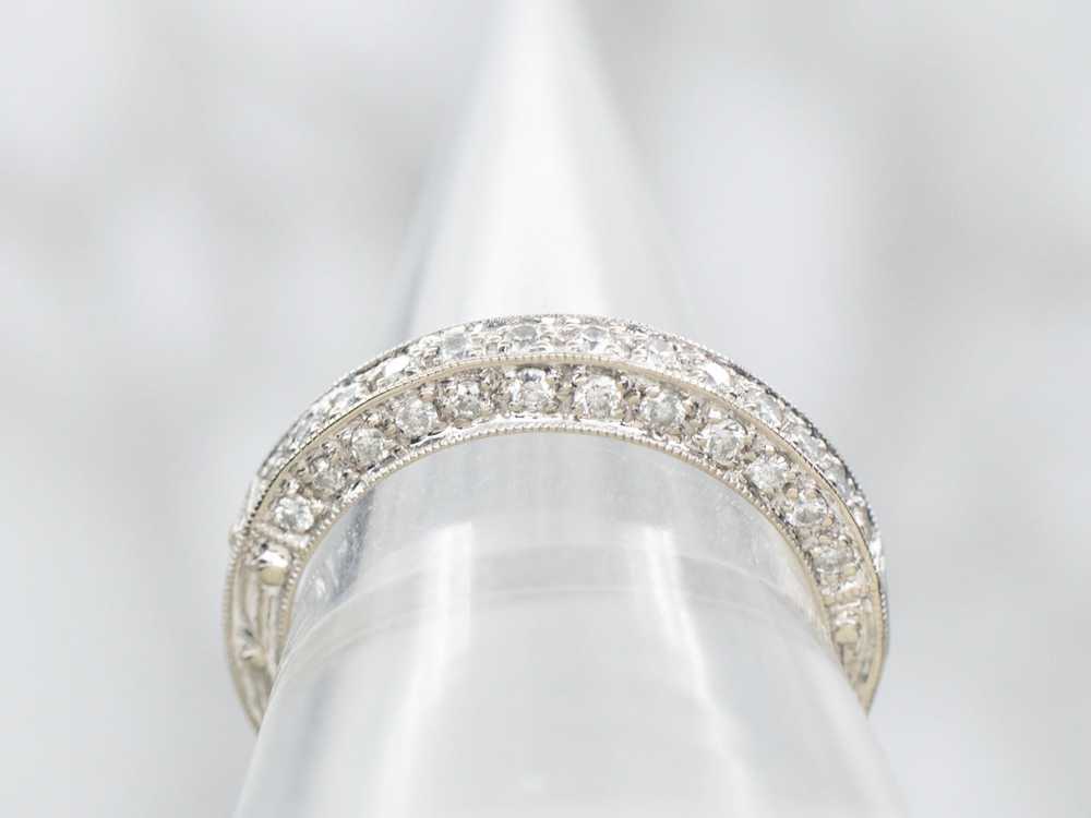 Lovely Etched Diamond Band - image 3