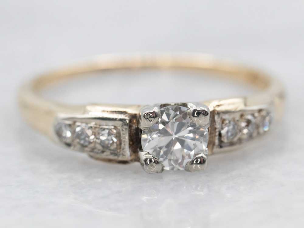 Vintage European Cut Diamond Engagement Ring with… - image 2