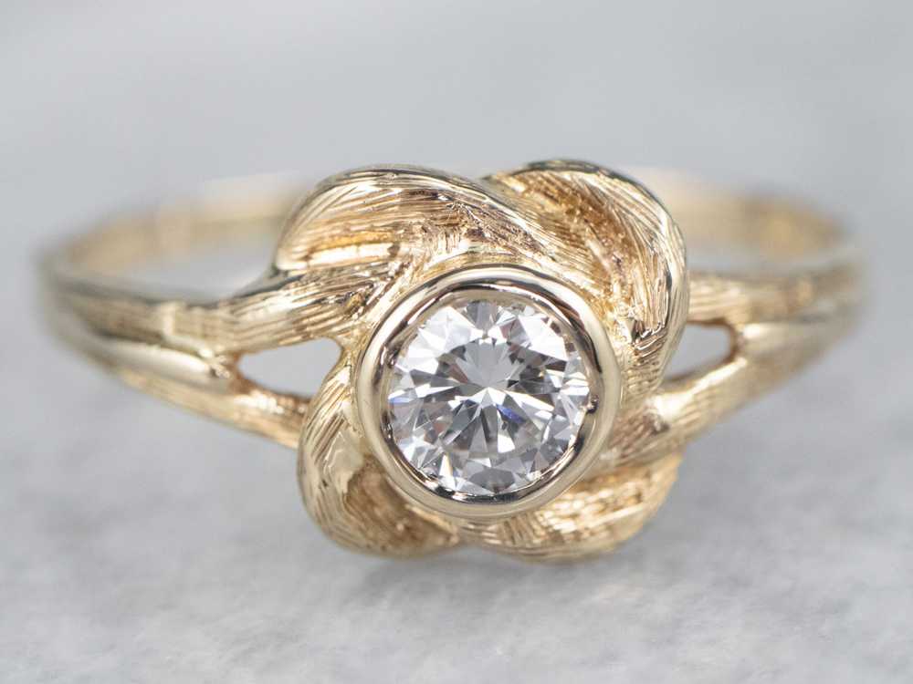 Vintage Diamond Lover's Knot Engagement Ring - image 1