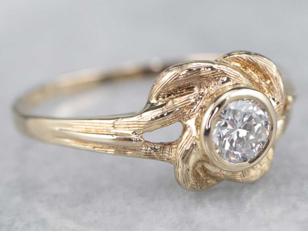 Vintage Diamond Lover's Knot Engagement Ring - image 2