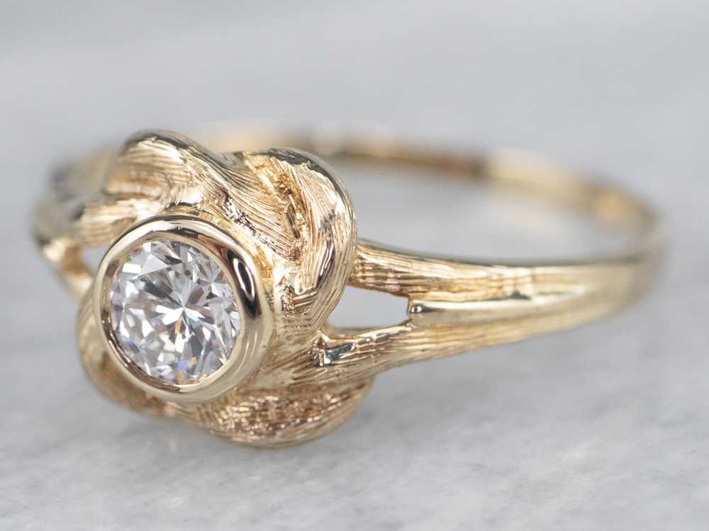 Vintage Diamond Lover's Knot Engagement Ring - image 3