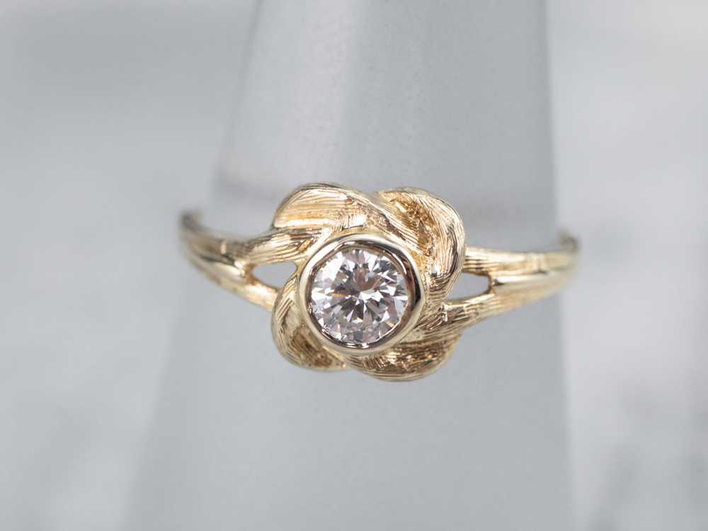 Vintage Diamond Lover's Knot Engagement Ring - image 7