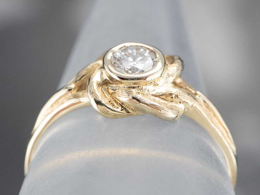 Vintage Diamond Lover's Knot Engagement Ring - image 8