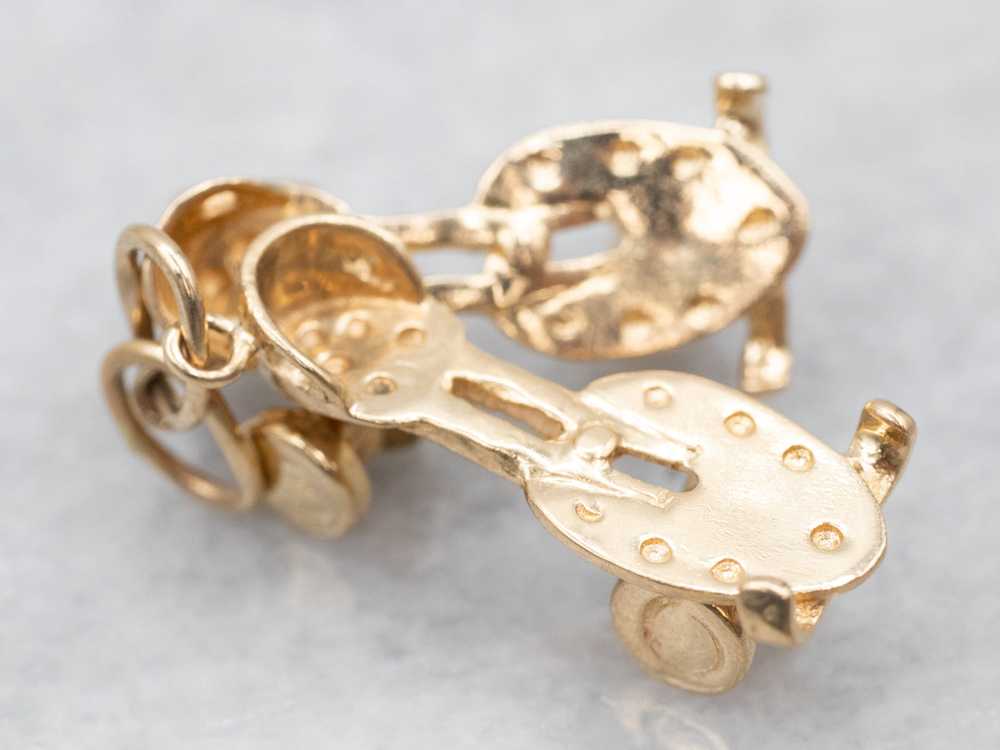 Vintage Gold Roller Skates Charm - image 1